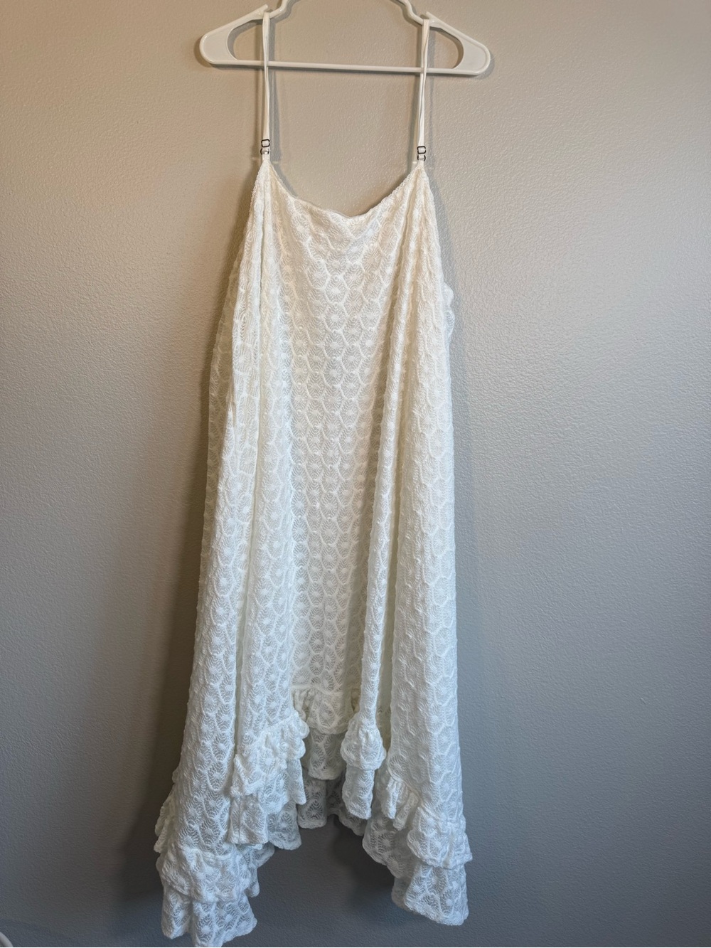NWT Anthropologie Plus Ruffled Crochet Midi Dress in White - 3X - Picture 6 of 7